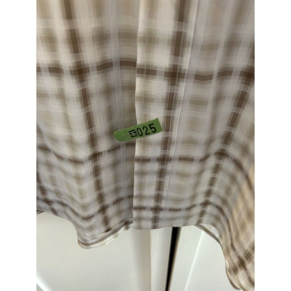 Bugatchi Mens Long Sleeve cream and tan button Up Shaped Fit Dress Shirt XTall - Picture 5 of 9